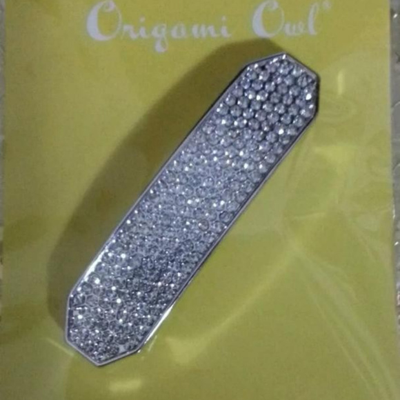 Silver Pave Slider for Leather Bracelet OrigamiOwl - Picture 1 of 3